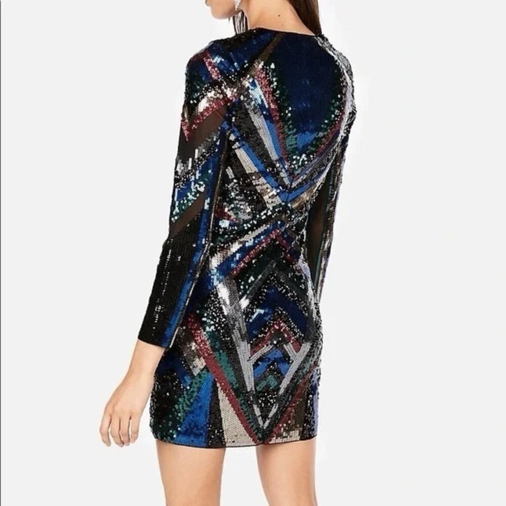 EXPRESS NWT Multi-Color Chevron Patterned Sequin … - image 4